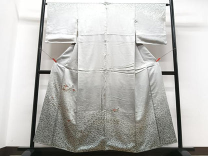 平和屋着物■訪問着 刺繍 草花文 暈し染め 正絹 逸品 CABC7205xe