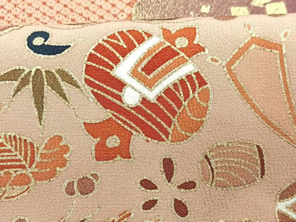 平和屋着物■豪華黒留袖　駒刺繍　宝尽くし文　金彩　正絹　逸品　CABC7211xe