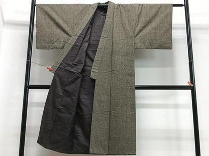 平和屋着物■男性　紬　紅消鼠色　正絹　逸品　CABC7213xe