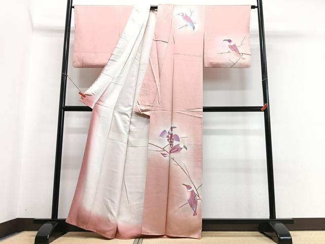 平和屋着物■訪問着 鳥 暈し染め 銀彩 正絹 逸品 CABC7261xe