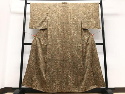平和屋着物■上質な小紋 更紗花文 正絹 逸品 CABC7274xe