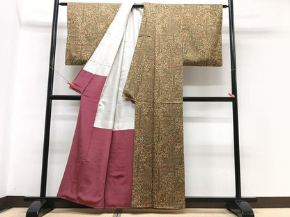 平和屋着物■上質な小紋 更紗花文 正絹 逸品 CABC7274xe