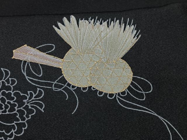 平和屋着物■豪華黒留袖　駒刺繍　几帳花文　金彩　正絹　逸品　CABC7319xe