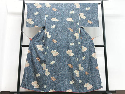 平和屋着物■上質な小紋 地紙花文 正絹 逸品 CABC7341xe