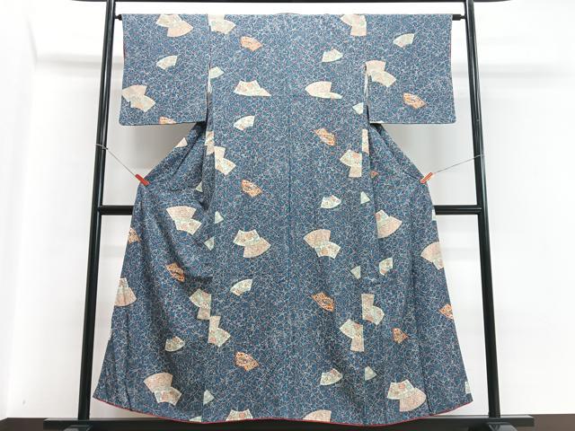 平和屋着物■上質な小紋 地紙花文 正絹 逸品 CABC7341xe
