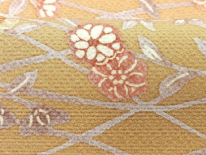 平和屋着物■上質な小紋 草花文 鬼しぼ縮緬 正絹 逸品 CABC7343xe