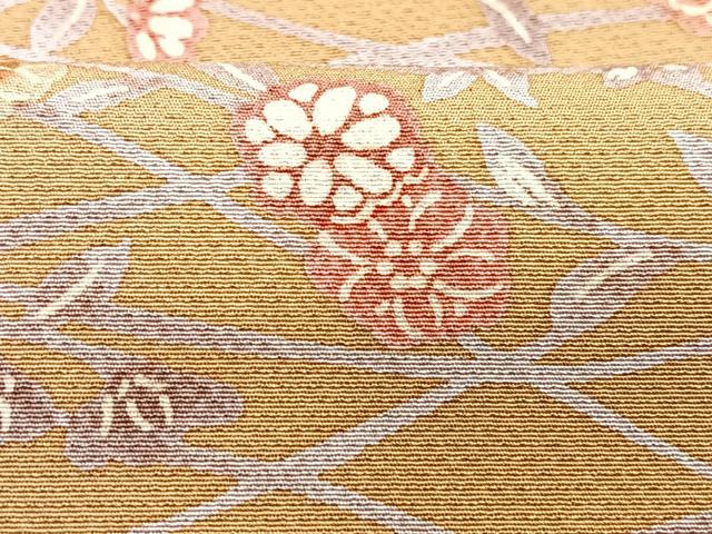 平和屋着物■上質な小紋 草花文 鬼しぼ縮緬 正絹 逸品 CABC7343xe