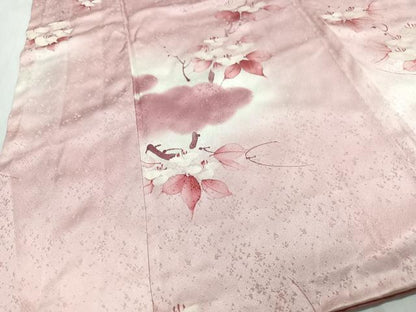 平和屋着物■上質な小紋 手描き 枝花文 暈し染め 正絹 逸品 CABC7393xe