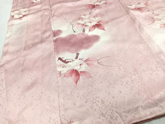 平和屋着物■上質な小紋 手描き 枝花文 暈し染め 正絹 逸品 CABC7393xe