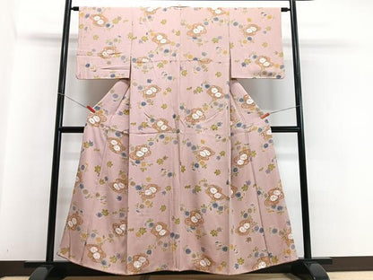 平和屋着物■上質な小紋 草花文 正絹 逸品 CABC7421xe