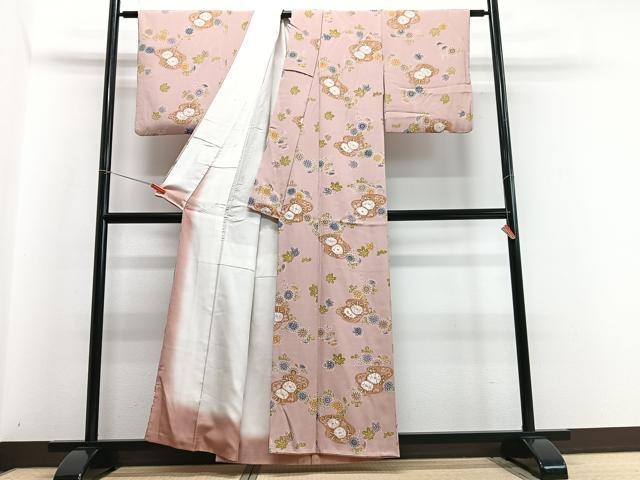 平和屋着物■上質な小紋 草花文 正絹 逸品 CABC7421xe
