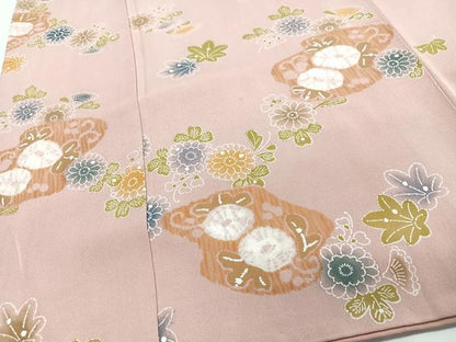 平和屋着物■上質な小紋 草花文 正絹 逸品 CABC7421xe