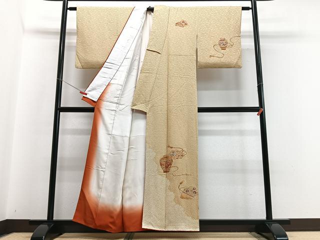 平和屋着物■訪問着 刺繍 絞り 陶器文 正絹 逸品 CABC7426xe