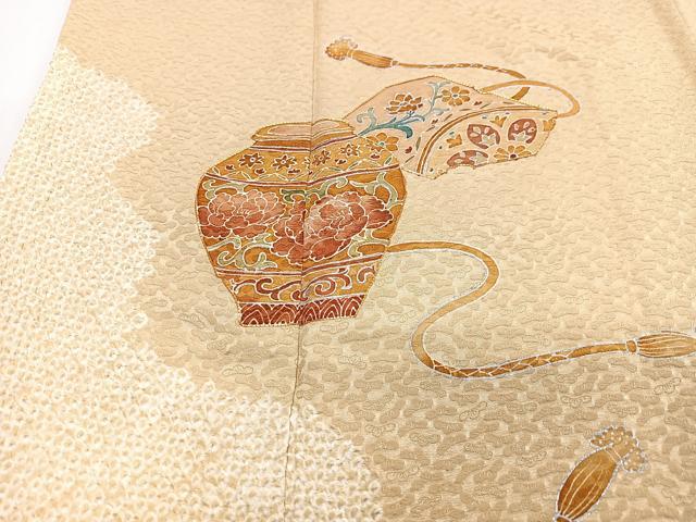 平和屋着物■訪問着 刺繍 絞り 陶器文 正絹 逸品 CABC7426xe