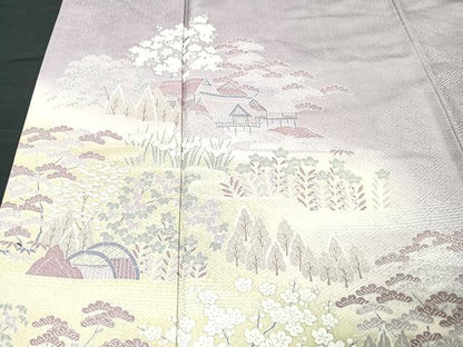 平和屋着物■訪問着 風景文 暈し染め 金彩 正絹 逸品 CABC7484xe