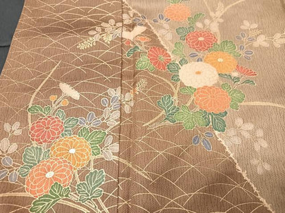 平和屋着物■訪問着 草花文 金彩 正絹 逸品 CABC7569xe