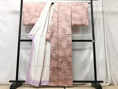 平和屋着物■上質な小紋 草花文 暈し染め 正絹 逸品 CABC7570xe