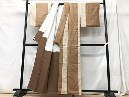 平和屋着物■上質な紬 間道 正絹 逸品 CABC7573xe
