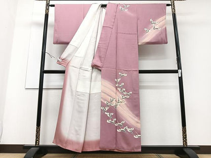 平和屋着物■訪問着 飛鶴文 暈し染め 正絹 逸品 CABC7579xe