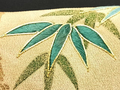平和屋着物■豪華黒留袖 駒刺繍 笹竹文 金彩 正絹 逸品 CABC7597xe
