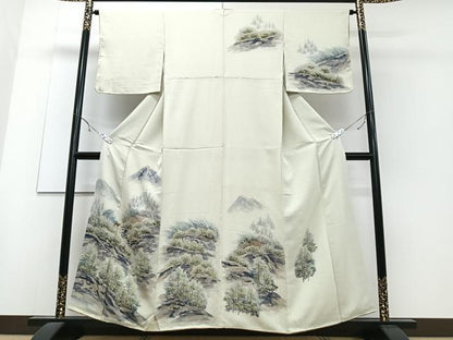 平和屋着物■訪問着 手描き 風景文 正絹 逸品 CABC7598xe