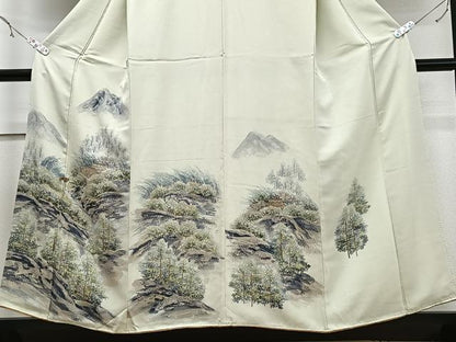 平和屋着物■訪問着 手描き 風景文 正絹 逸品 CABC7598xe