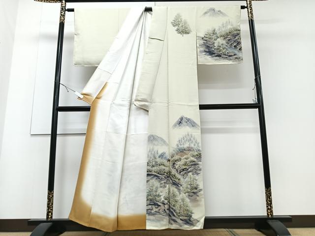 平和屋着物■訪問着 手描き 風景文 正絹 逸品 CABC7598xe