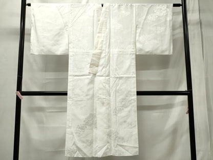 平和屋着物■長襦袢 無双仕立て 流水草花地紋 洗える着物 CABC7610ou