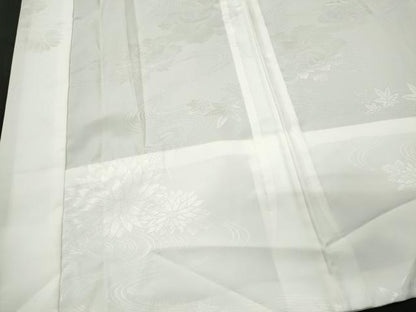 平和屋着物■長襦袢 無双仕立て 流水草花地紋 洗える着物 CABC7610ou