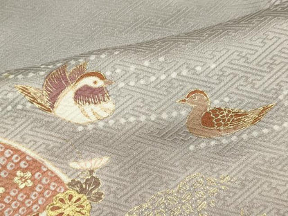 平和屋着物■訪問着 地紙花鳥文 暈し染め 金彩 正絹 逸品 CABC7634ou
