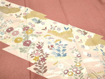 平和屋着物■訪問着 花蝶文 金彩 やまと誂製 正絹 逸品 CABC7642ou