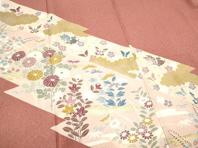 平和屋着物■訪問着 花蝶文 金彩 やまと誂製 正絹 逸品 CABC7642ou