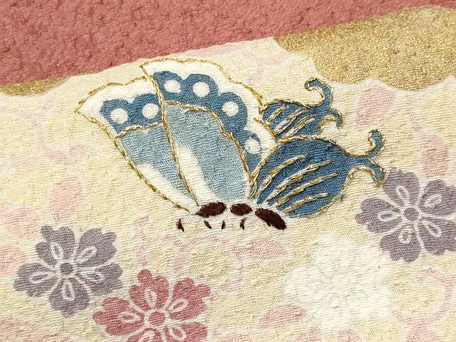 平和屋着物■訪問着 花蝶文 金彩 やまと誂製 正絹 逸品 CABC7642ou