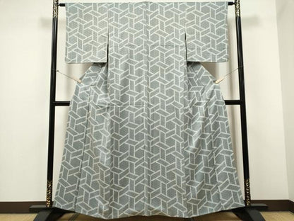 平和屋着物■上質な小紋 絞り 網目 正絹 逸品 CABC7648ou