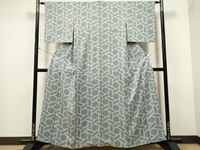 平和屋着物■上質な小紋 絞り 網目 正絹 逸品 CABC7648ou