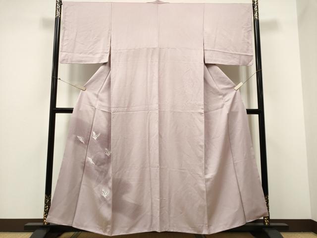 平和屋着物■訪問着 江戸小紋 刺繍 飛鶴文 文字文 暈し染め 正絹 逸品 CABC7650ou