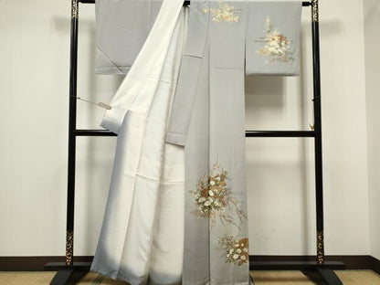 平和屋着物■訪問着 地紙枝花文 暈し染め 金彩 正絹 逸品 CABC7656ou