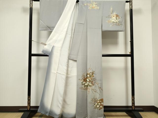 平和屋着物■訪問着 地紙枝花文 暈し染め 金彩 正絹 逸品 CABC7656ou