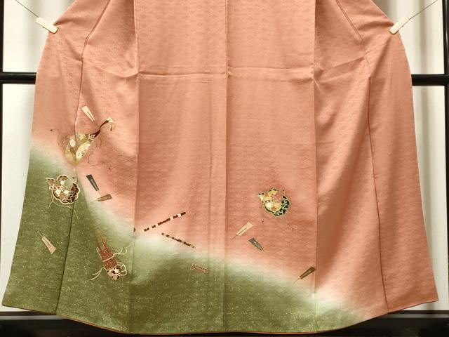 平和屋着物■訪問着 楽器文 暈し染め 金銀彩 正絹 逸品 CABC7657ou