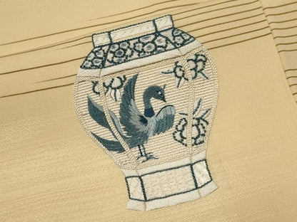 平和屋着物■豪華色留袖　刺繍　陶器花鳥文　正絹　逸品　CABC7661ou