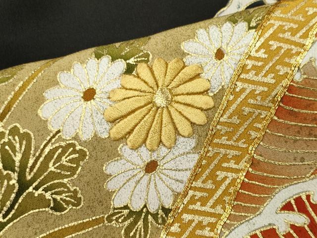 平和屋着物■豪華黒留袖　駒刺繍　立波草花文　金彩　正絹　逸品　CABC7677ou