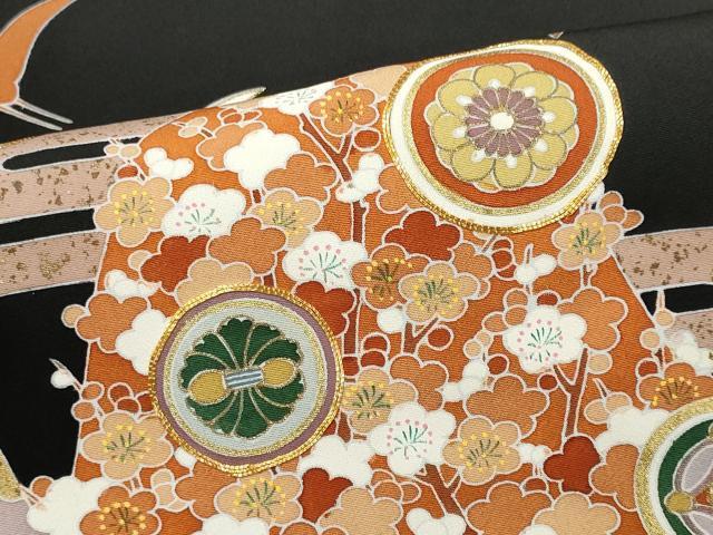 平和屋着物■豪華黒留袖 作家物 駒刺繍 宝尽くし飛鶴花文 金彩 正絹 逸品 CABC7678ou