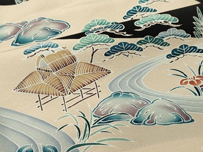 平和屋着物■豪華黒留袖　風景文　正絹　逸品　CABC7681ou