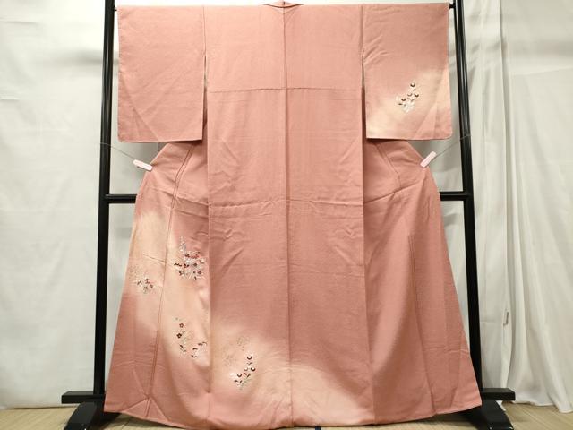 平和屋着物■訪問着 刺繍 草花文 暈し染め 金彩 正絹 逸品 CABC7689ou