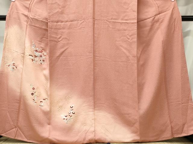 平和屋着物■訪問着 刺繍 草花文 暈し染め 金彩 正絹 逸品 CABC7689ou