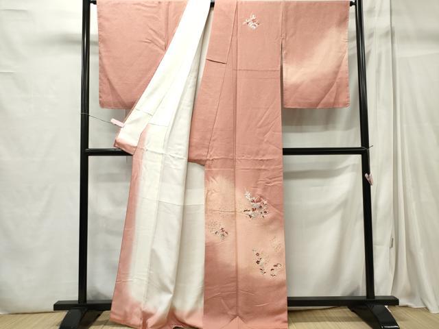 平和屋着物■訪問着 刺繍 草花文 暈し染め 金彩 正絹 逸品 CABC7689ou