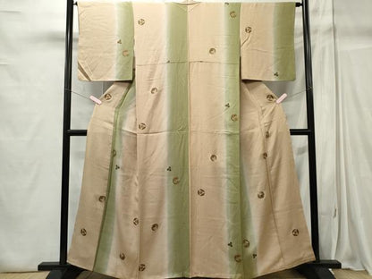 平和屋着物■上質な小紋 草花間道 金彩 正絹 逸品 CABC7691ou