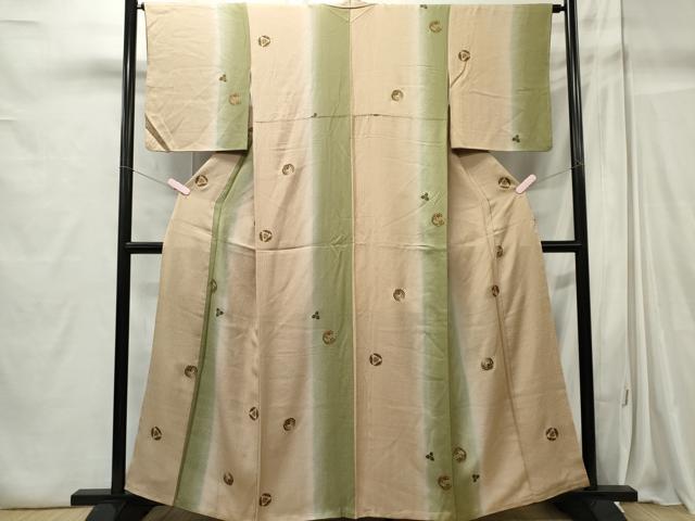 平和屋着物■上質な小紋 草花間道 金彩 正絹 逸品 CABC7691ou