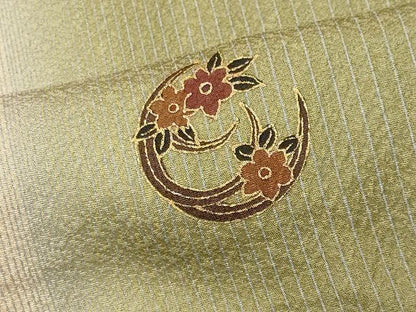 平和屋着物■上質な小紋 草花間道 金彩 正絹 逸品 CABC7691ou