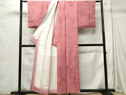 平和屋着物■上質な色無地 飛鶴地紋 長春色 正絹 逸品 CABC7692ou